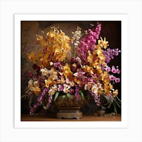 Orchids In A Vase Art Print