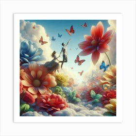 'Clouds And Butterflies' Art Print