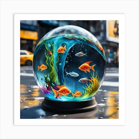 Fish Snowglobe Art Print