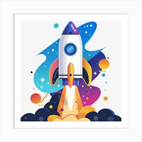 Space Rocket, Transparent Png Download Art Print