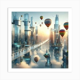 A Furistic City In The Sky (3) Art Print