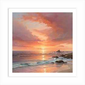 Sunset On The Beach 5 Art Print