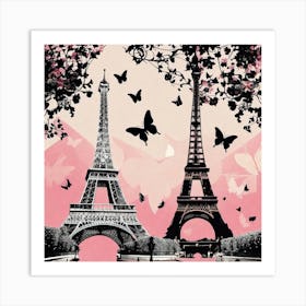 Paris With Butterflies 52 Art Print