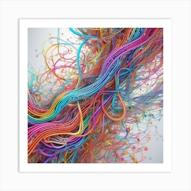 Abstract Colorful Wires 3 Art Print