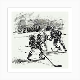 A Ice Hockey Match Hand Drawn Sketch Illustratio 1718700802 1 Art Print