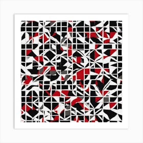 Abstract Red And Black Art Print