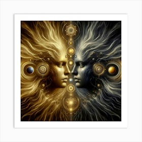 Two Faces Of The Sun Art Print