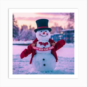 A Photo Of A Snowman Wearing A Top Hat A X62ror2yqx69gezjvattgq U6mui5pis52qmf9t7suo5a Art Print