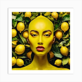 Portrait Of A Woman With Lemons Art Print