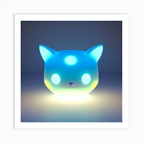 Cat Night Light 3 Art Print