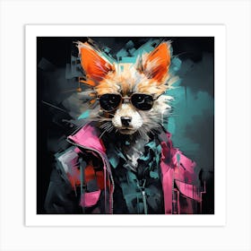 Fox In Sunglasses 2 Art Print