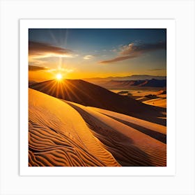 Sunset In The Desert Art Print