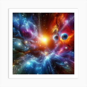 Galaxy And Nebula 1 Art Print