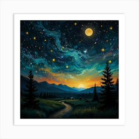 Night Sky With Stars 1 Art Print