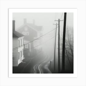 Fog On The Road Art Print