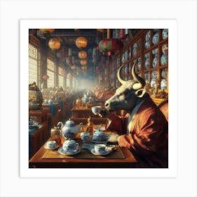 Gentle bull in a china shop Art Print