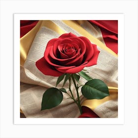 Rose On A Book 3 Art Print