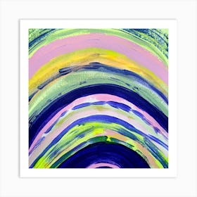 Rainbow Swirl Neon Painting Art Print