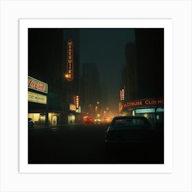 Night In New York City 1 Art Print