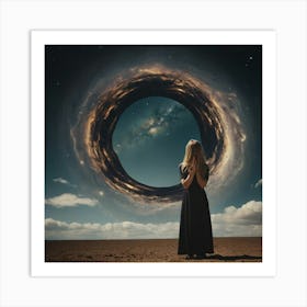 Girl In A Circle Art Print