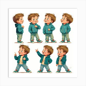 Boy In Blue Jacket Art Print