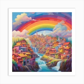 Rainbow City 1 Art Print