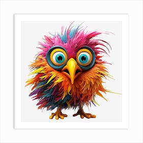 Angry Bird White Art Print