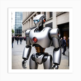 Robot On The Street 33 Art Print