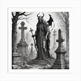 Demon Of The Cemetery Art Print