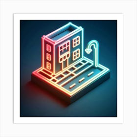 Neon Building Art Print