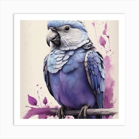 Blue Parrot Art Print