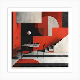 Room In Red And Black Art Print