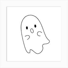 Ghost Drawing Art Print