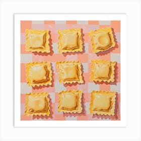 Ravioli Pastel Checkerboard 1 Art Print