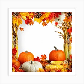 Bright Autumn Palette Incorporating Traditional Holiday Elements Styled In A Modern Art And Design (1) Art Print