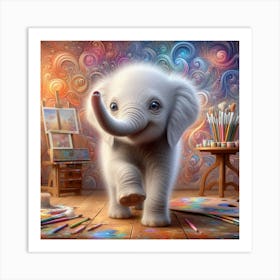 Elephant Painting 3 Art Print