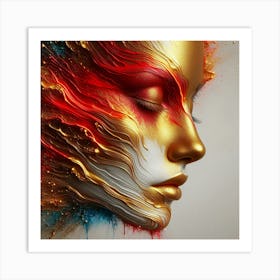 Abstract Of A Woman'S Face 3 Art Print