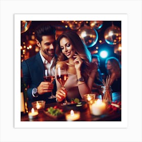 Couple At The Bar Art Print