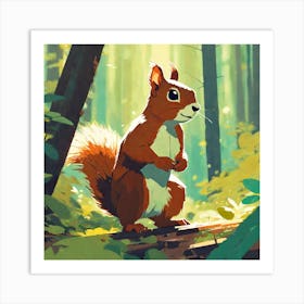 Squirrel In The Woods 12 Art Print