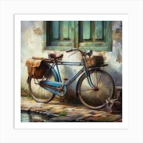 Blue Bicycle Art Print