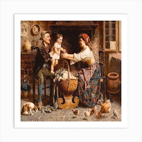 Family At Home Art Print