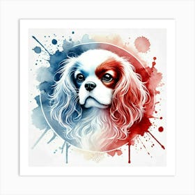 Watercolor Cavalier King Charles Spaniel 4 Art Print