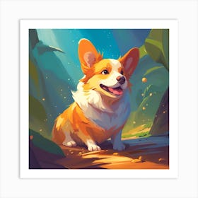 Corgi 13 Art Print