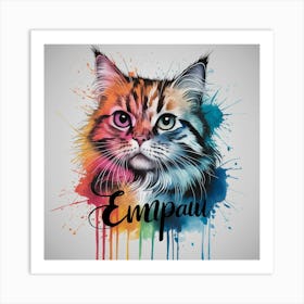 Empawered: A Vivid Feline Fusion Art Print