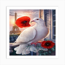 Dove In Paris Art Print