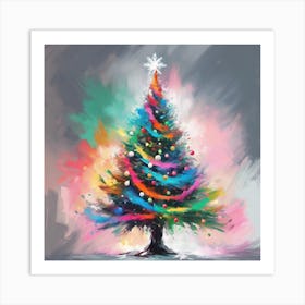 Colorful Christmas Tree Art Print