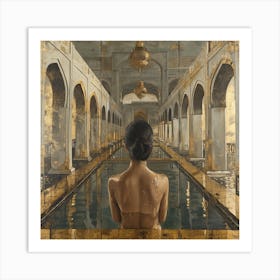 Woman In A Pool Art Print