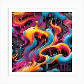 Colorful Drips Art Print