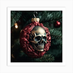 Christmas Tree Ornament Skull 2 Art Print