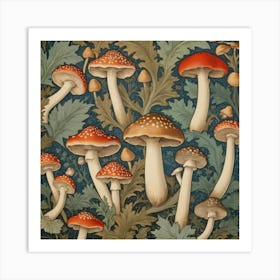 William Morris Print Mushrooms Poster Vintage Textile 3 Art Print